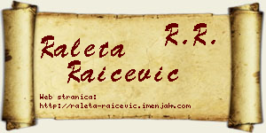 Raleta Raičević vizit kartica